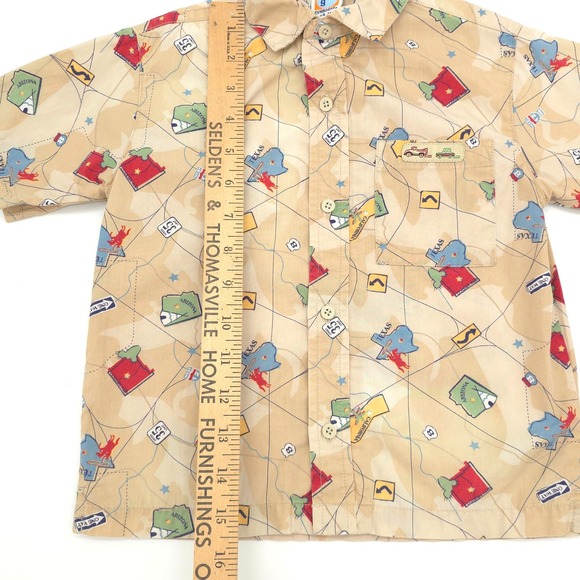 Vintage Gymboree 2001 Route 66 Travel Road Trip Map Print Button Up 18-24M - Picture 4 of 5